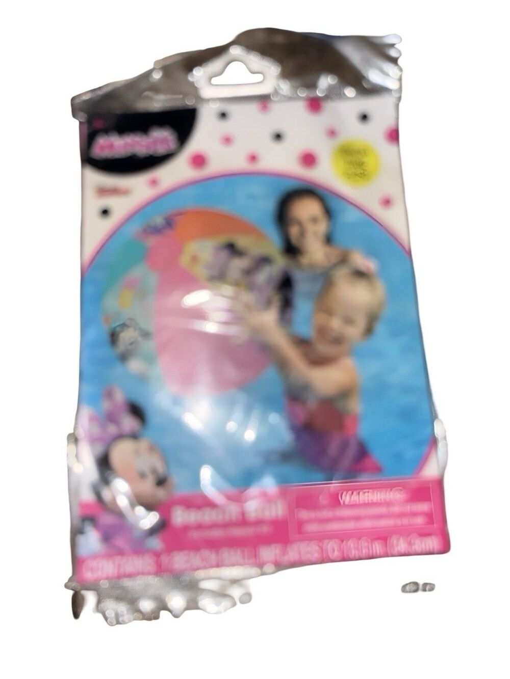 Disney Minnie Beach Ball Kids Inflatable 13.5in Pool Toy Pink New